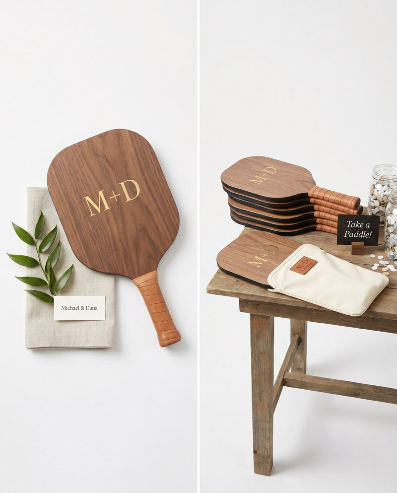 Walnut favor paddles