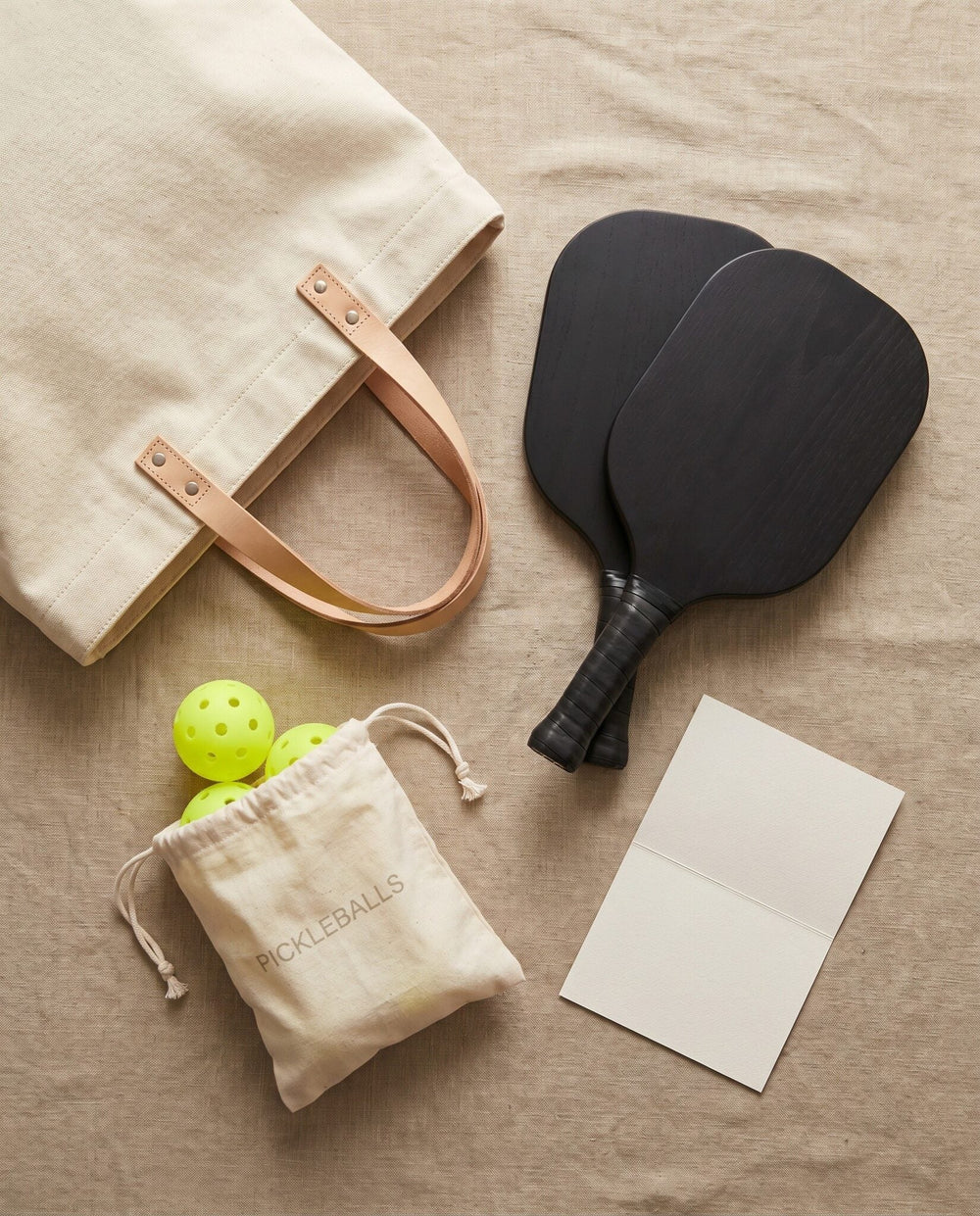 Corporate welcome kit flatlay with branded gear