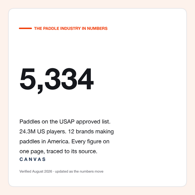 Pickleball Paddle Industry Statistics, Sourced and Updated