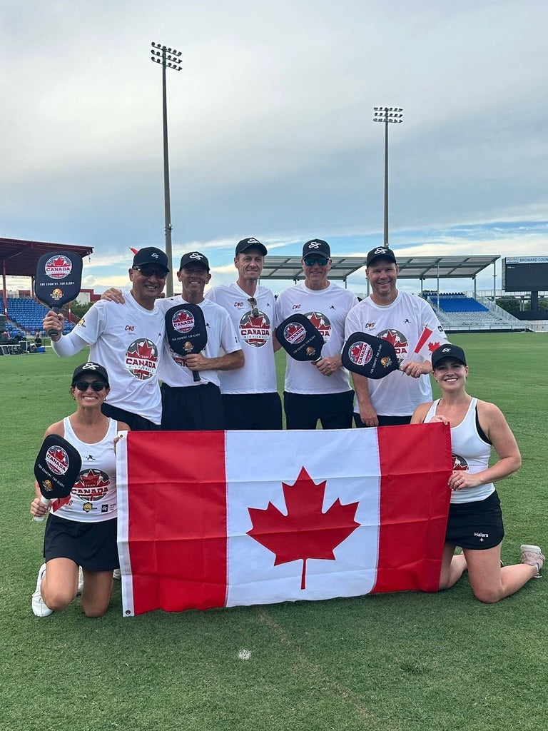 Team Canada for the pickleball world cup with custom paddle covers from Canvas