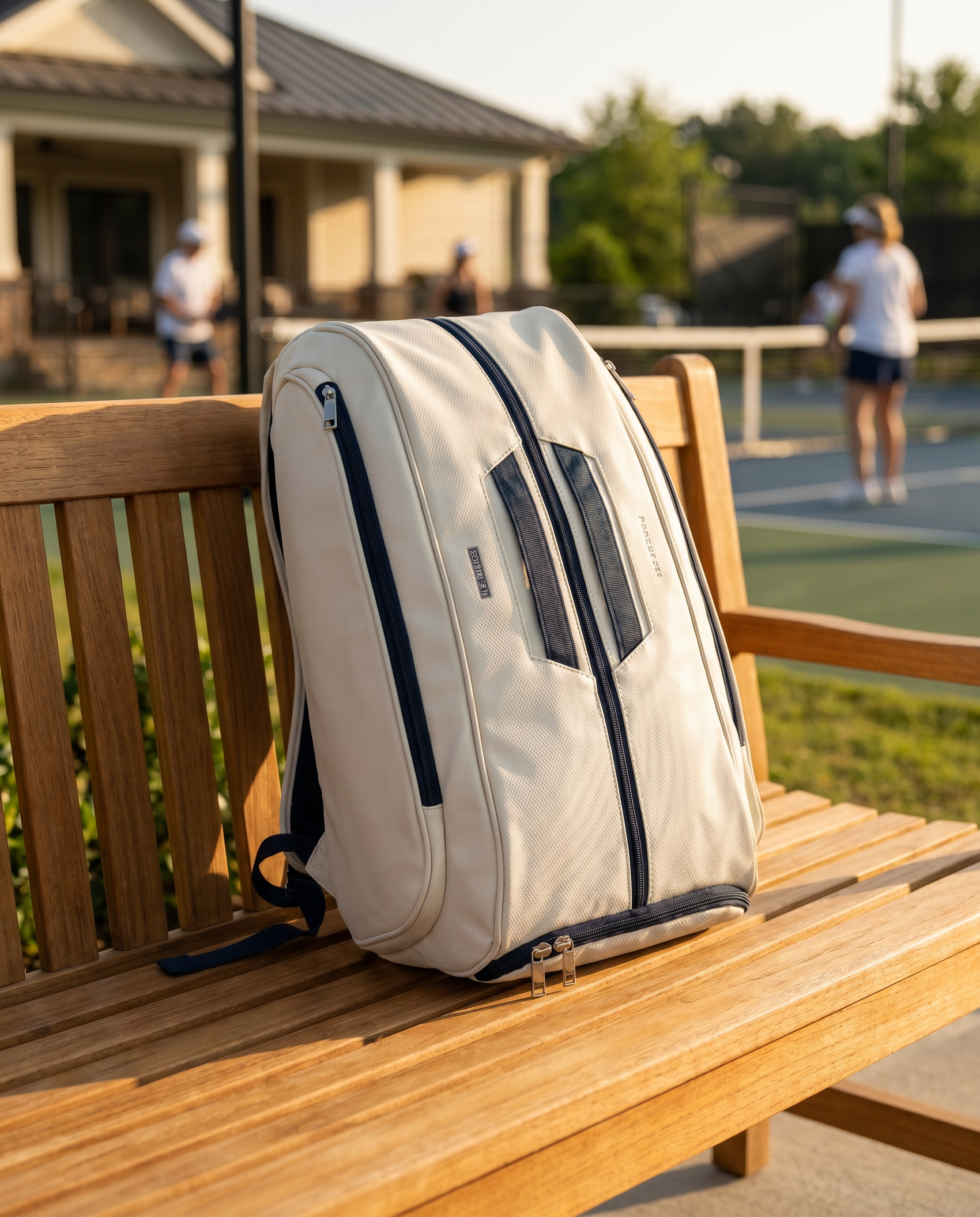 Custom Tour Backpack, White & Navy