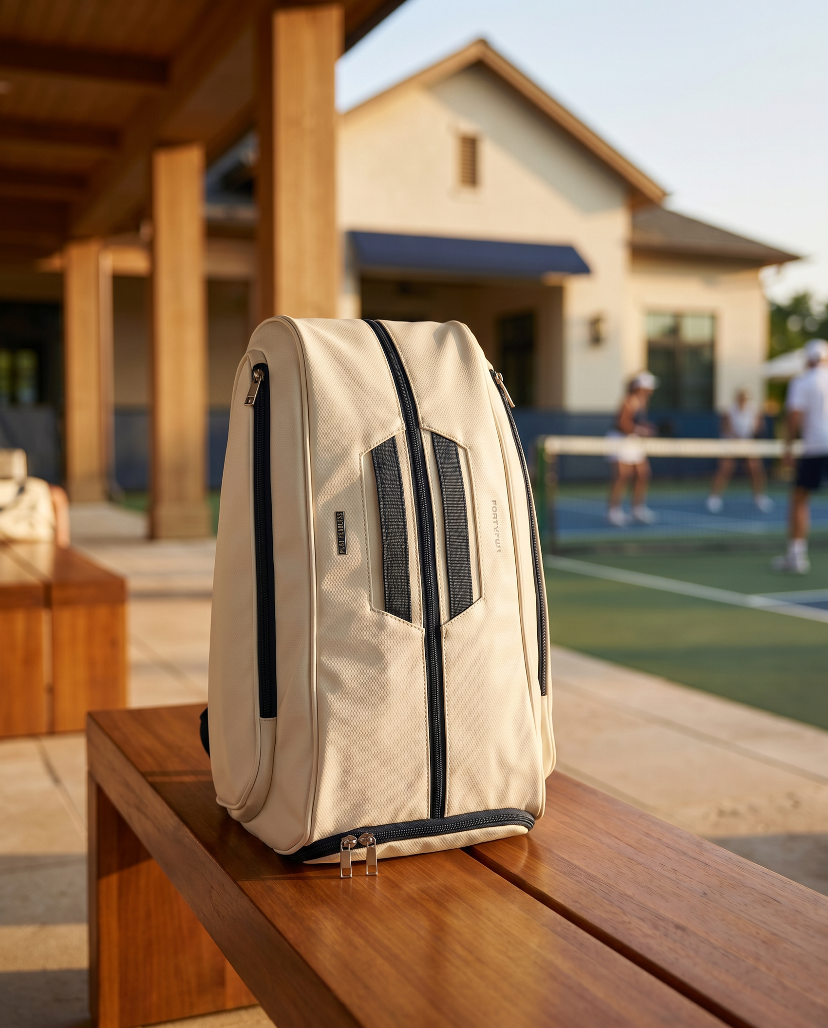 Custom Tour Backpack, White & Navy
