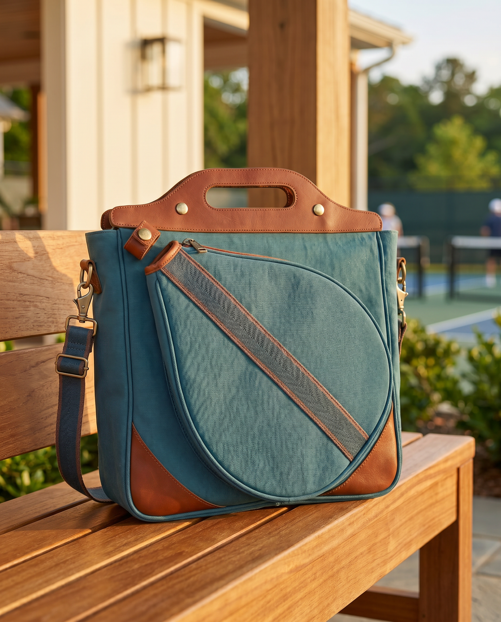 Custom Canvas Tennis Bag, Teal