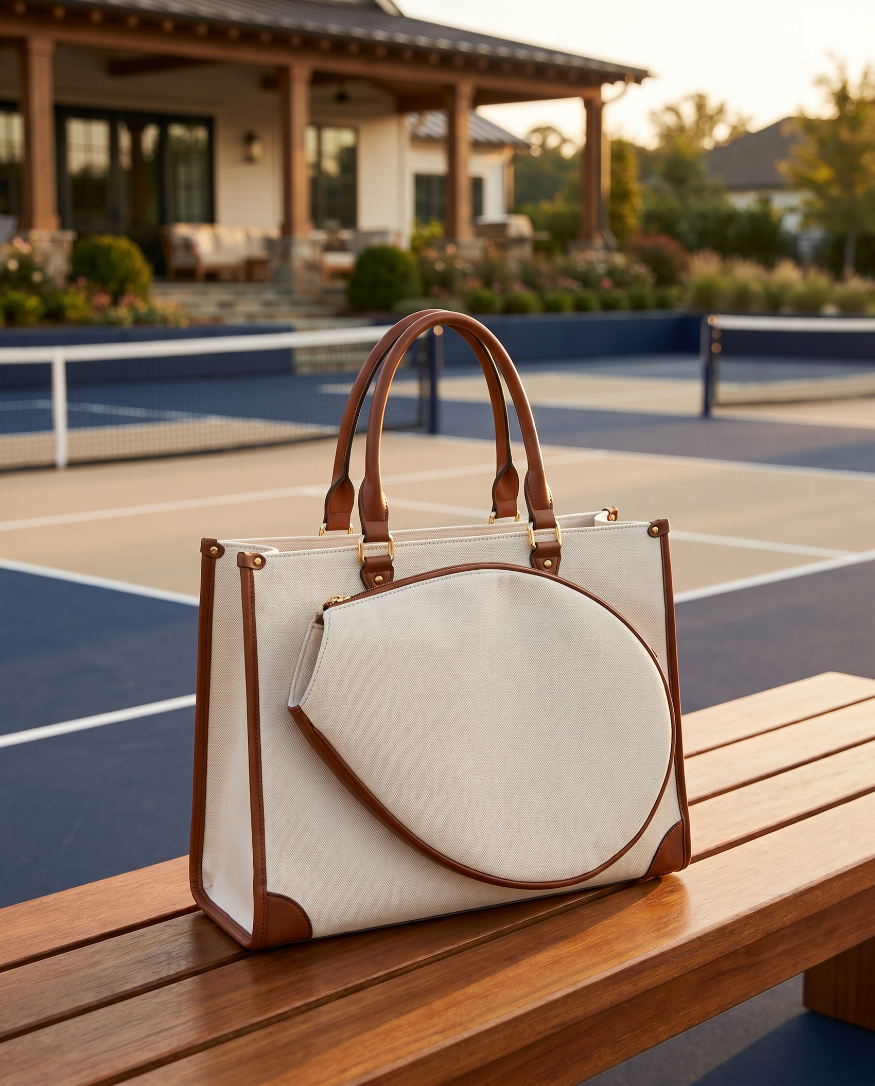 Custom Canvas Tennis Tote, Cream