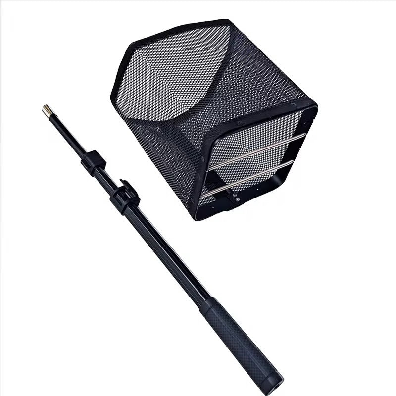 Ball hopper basket and telescoping handle detail