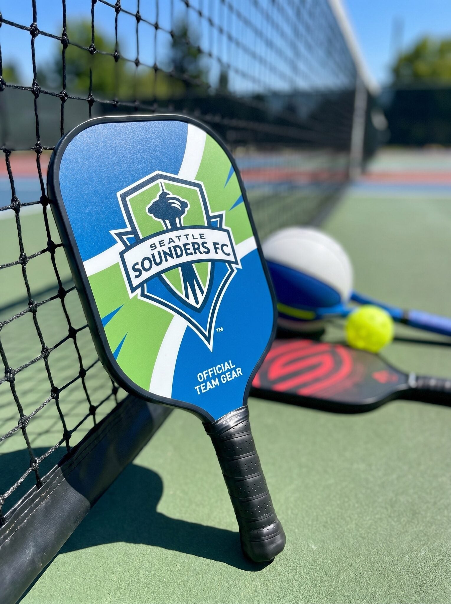 Custom Seattle Sounders FC pickleball paddle