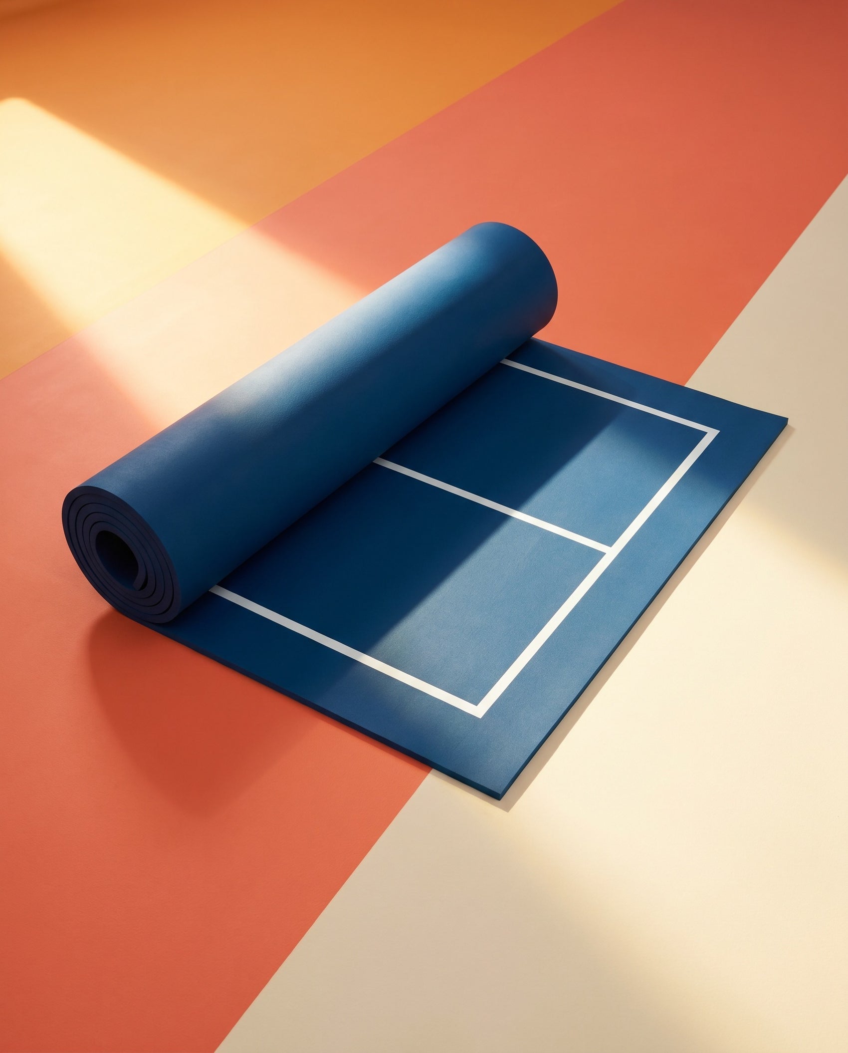 Roll-out pickleball court surface in Canvas colours
